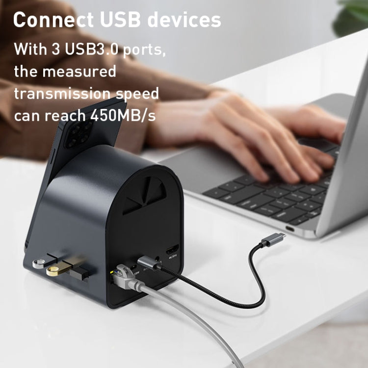BYL-2211 10 in 1 USB-C / Typ-C HUB Adapter, unterstützt Telefonladegerät, BYL-2211