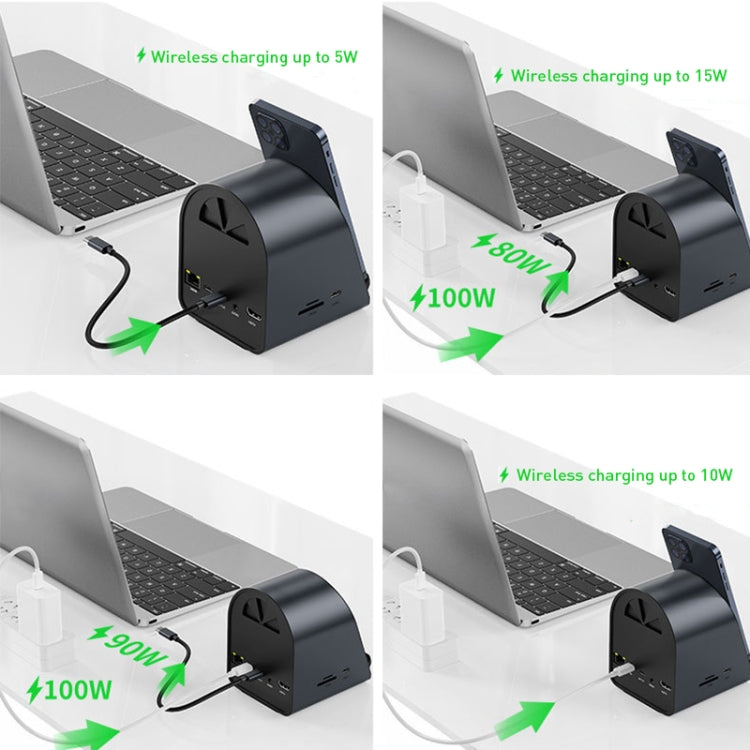 BYL-2211 10 in 1 USB-C / Typ-C HUB Adapter, unterstützt Telefonladegerät, BYL-2211
