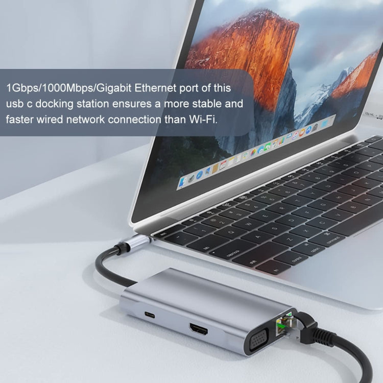 BYL-2111U3 7 in 1 USB-C / Typ-C auf USB Dockingstation HUB Adapter, BYL-2111U3