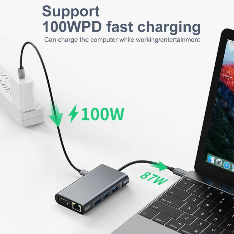 BYL-2111 7 in 1 USB-C / Typ-C auf USB Dockingstation HUB Adapter, BYL-2111