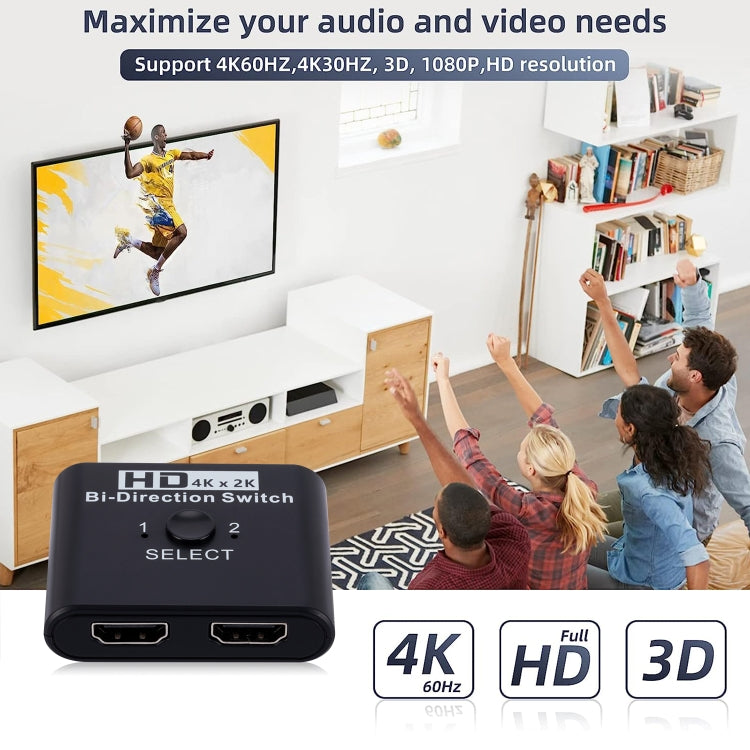 2 In 1 Out 4K HD Video bidirektionaler HDMI-Umschalter, SL