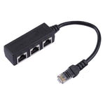 1 auf 3 Steckdosen LAN Ethernet Netzwerk RJ45 Stecker Verteiler Extender, 3 Ports RJ45
