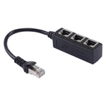 1 auf 3 Steckdosen LAN Ethernet Netzwerk RJ45 Stecker Verteiler Extender, 3 Ports RJ45