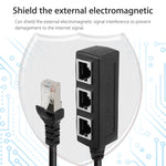 1 auf 3 Steckdosen LAN Ethernet Netzwerk RJ45 Stecker Verteiler Extender, 3 Ports RJ45
