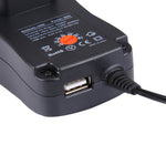 EU-Stecker Universal 30W Netzstecker-Adapter mit 5V 2,1A USB-Anschluss, Tipps: 6 Stück, Kabellänge: ca. 1,2m, EU-Stecker