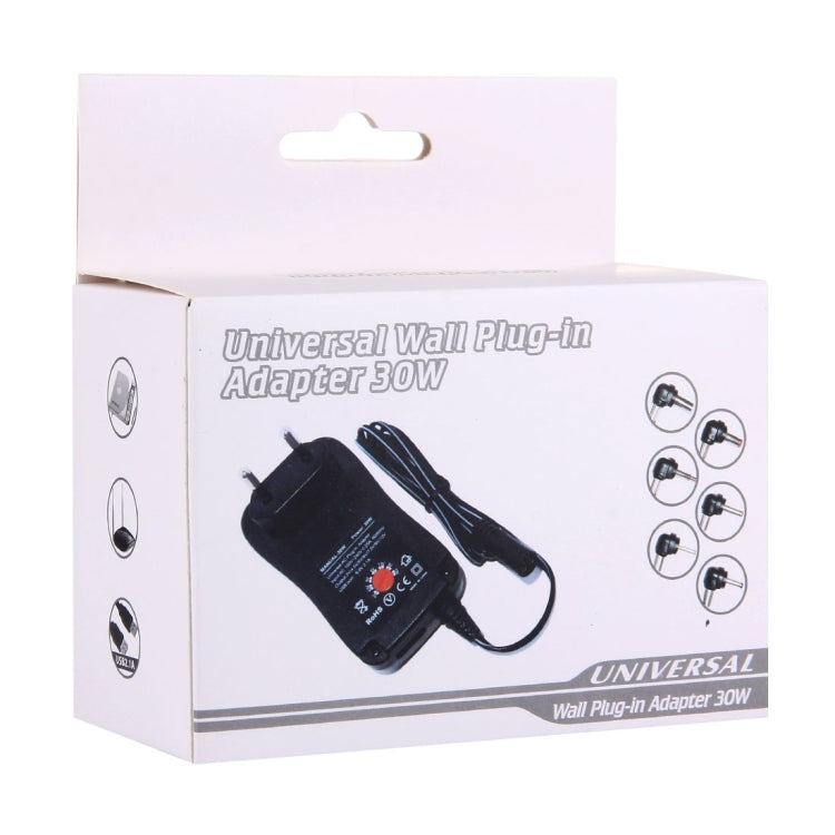 EU-Stecker Universal 30W Netzstecker-Adapter mit 5V 2,1A USB-Anschluss, Tipps: 6 Stück, Kabellänge: ca. 1,2m, EU-Stecker