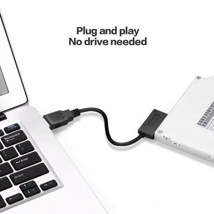 Professioneller USB 3.0 zu 7+6Pin Slimline SATA Kabeladapter mit Anzeige, USB 3.0