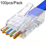 100 Stück / Pack Cat6e ungeschirmter Pass-Through RJ45 Stecker Modular Plug, Cat6e ungeschirmt Pass-Through