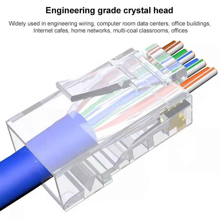 100 Stück / Pack Cat6e ungeschirmter Pass-Through RJ45 Stecker Modular Plug, Cat6e ungeschirmt Pass-Through