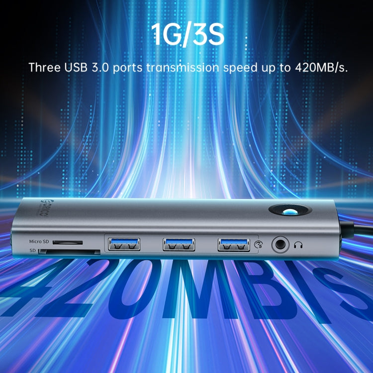 ORICO PW11-8PC Type-C / USB-C 8-in-1 5Gbps Multifunktions-Dockingstation, PW11-8PC