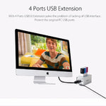 ORICO A3H4 Aluminium Hochgeschwindigkeits 4 Ports USB 3.0 HUB mit 12V/2,5A Netzteil für Laptops, 4 Ports (Silber)