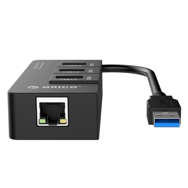 ORICO HR01-U3 ABS 3 Ports USB3.0 HUB Splitter mit externer RJ45 Gigabit Ethernet Netzwerkkarte 5 Gbps für Laptops / Desktop / Ultrabook etc.