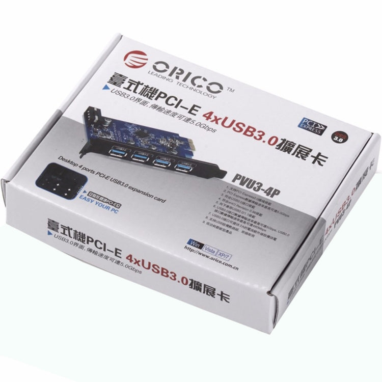 ORICO PVU3-4P 4 Ports USB3.0 PCI Express Karte für Desktop, 4 Ports USB3.0
