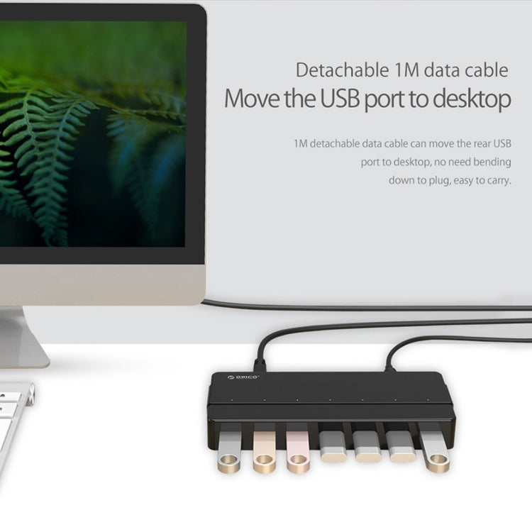 ORICO H7928-U3 ABS Material Desktop 7 Ports USB 3.0 HUB mit 1m Kabel, USB 3.0