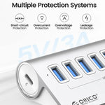 ORICO M3U7 USB 3.2 Gen1 5Gbps HUB mit 7 Anschlüssen aus Aluminiumlegierung und 0,5m Kabel, M3U7 0,5m