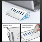 ORICO M3U7 USB 3.2 Gen1 5Gbps HUB mit 7 Anschlüssen aus Aluminiumlegierung und 0,5m Kabel, M3U7 0,5m