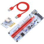 PCE164P-N06 VER008S USB 3.0 PCI-E Express 1x zu 16x PCI-E Extender Riser Kartenadapter 15-Pin SATA Strom 6-Pin + 4-Pin Stromanschluss mit 60cm USB-Kabel, VER008S Rot