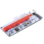 PCE164P-N06 VER008S USB 3.0 PCI-E Express 1x zu 16x PCI-E Extender Riser Kartenadapter 15-Pin SATA Strom 6-Pin + 4-Pin Stromanschluss mit 60cm USB-Kabel, VER008S Rot