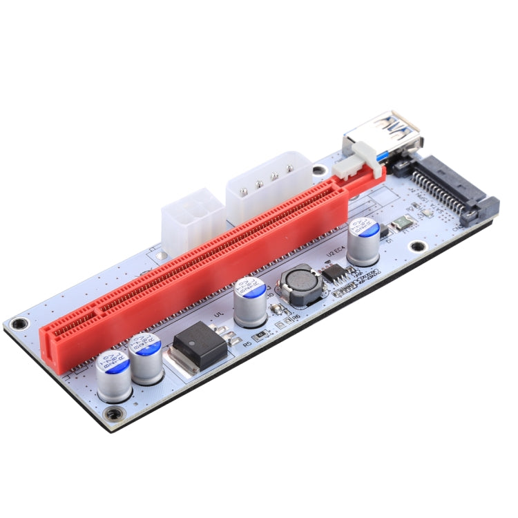PCE164P-N06 VER008S USB 3.0 PCI-E Express 1x zu 16x PCI-E Extender Riser Kartenadapter 15-Pin SATA Strom 6-Pin + 4-Pin Stromanschluss mit 60cm USB-Kabel, VER008S Rot
