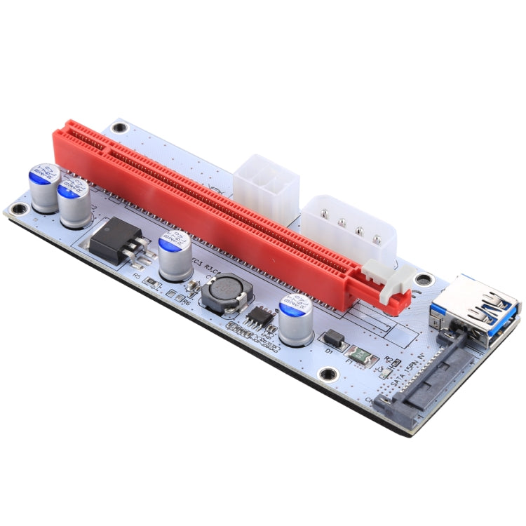PCE164P-N06 VER008S USB 3.0 PCI-E Express 1x zu 16x PCI-E Extender Riser Kartenadapter 15-Pin SATA Strom 6-Pin + 4-Pin Stromanschluss mit 60cm USB-Kabel, VER008S Rot