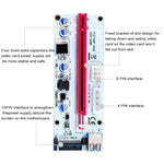 PCE164P-N06 VER008S USB 3.0 PCI-E Express 1x zu 16x PCI-E Extender Riser Kartenadapter 15-Pin SATA Strom 6-Pin + 4-Pin Stromanschluss mit 60cm USB-Kabel, VER008S Rot