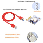 PCE164P-N06 VER008S USB 3.0 PCI-E Express 1x zu 16x PCI-E Extender Riser Kartenadapter 15-Pin SATA Strom 6-Pin + 4-Pin Stromanschluss mit 60cm USB-Kabel, VER008S Rot
