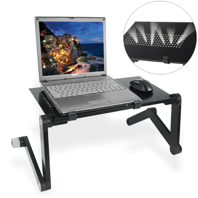 Verlängerter tragbarer, 360 Grad verstellbarer, klappbarer Schreibtischständer aus Aluminiumlegierung für Laptop / Notebook, ohne CPU-Lüfter & Mauspad, ohne CPU-Lüfter & Mauspad