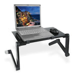 Verlängerter tragbarer, 360 Grad verstellbarer, klappbarer Schreibtischständer aus Aluminiumlegierung für Laptop / Notebook, ohne CPU-Lüfter & Mauspad, ohne CPU-Lüfter & Mauspad