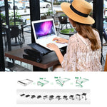 Verlängerter tragbarer, 360 Grad verstellbarer, klappbarer Schreibtischständer aus Aluminiumlegierung für Laptop / Notebook, ohne CPU-Lüfter & Mauspad, ohne CPU-Lüfter & Mauspad