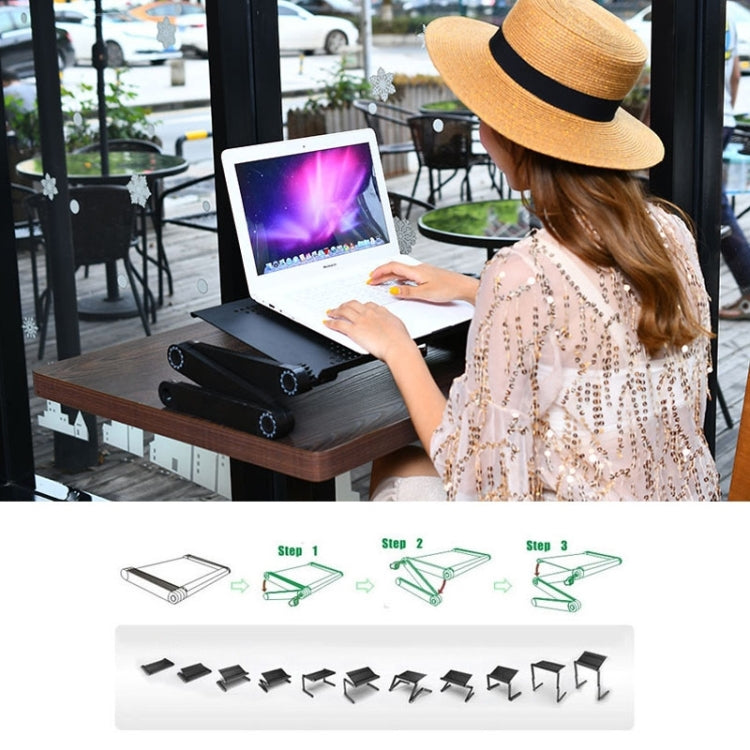 Verlängerter tragbarer, 360 Grad verstellbarer, klappbarer Schreibtischständer aus Aluminiumlegierung für Laptop / Notebook, ohne CPU-Lüfter & Mauspad, ohne CPU-Lüfter & Mauspad