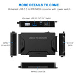USB 3.0 zu SATA / IDE Festplattenlaufwerk Konverter Adapterkabel für 2,5 Zoll / 3,5 Zoll SATA IDE HDD, Kabellänge: 1m, US160