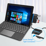 ROCKETEK RT-SGO737 2 USB 3.0 + Micro USB Schnittstellen-Hub für Microsoft Surface Go, mit 2 TF-Karten- & SD-Karten-Steckplätzen, RT-SGO737