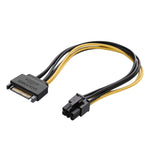 20cm SATA 15-Pin zu 6-Pin PCI Express Grafikkarten-SATA-Stromkabel, SATA 15-Pin zu 6-Pin Buchse