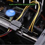 20cm SATA 15-Pin zu 6-Pin PCI Express Grafikkarten-SATA-Stromkabel, SATA 15-Pin zu 6-Pin Buchse