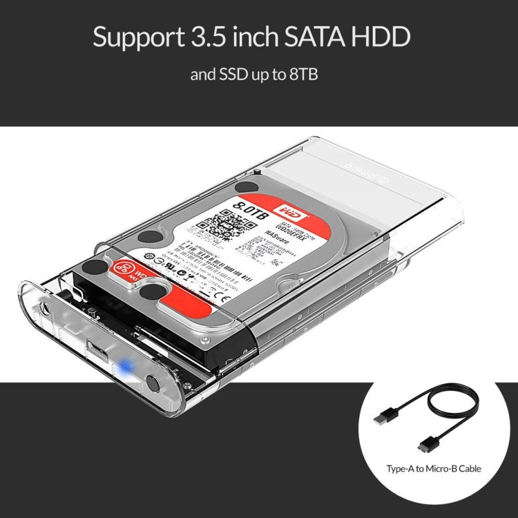 ORICO 3139U3 3,5 Zoll SATA HDD USB 3.0 Micro B Externes Festplattengehäuse Speichergehäuse, USB 3.0 (3,5 Zoll)