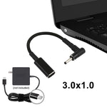PD 100W 18,5-20V 3,0 x 1,0mm Winkel zu USB-C / Typ-C Adapter Nylon geflochtenes Kabel, 3,0 x 1,0mm