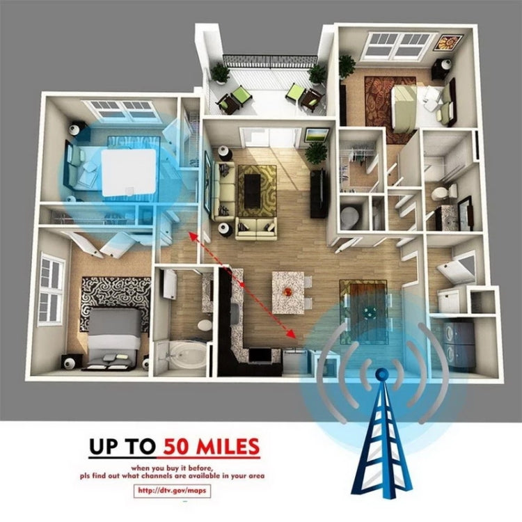 AN-1002 5dBi/25dBi HDTV-Zimmerantenne mit Saugnapf, VHF170-230/UHF470-862MHz, AN-1002