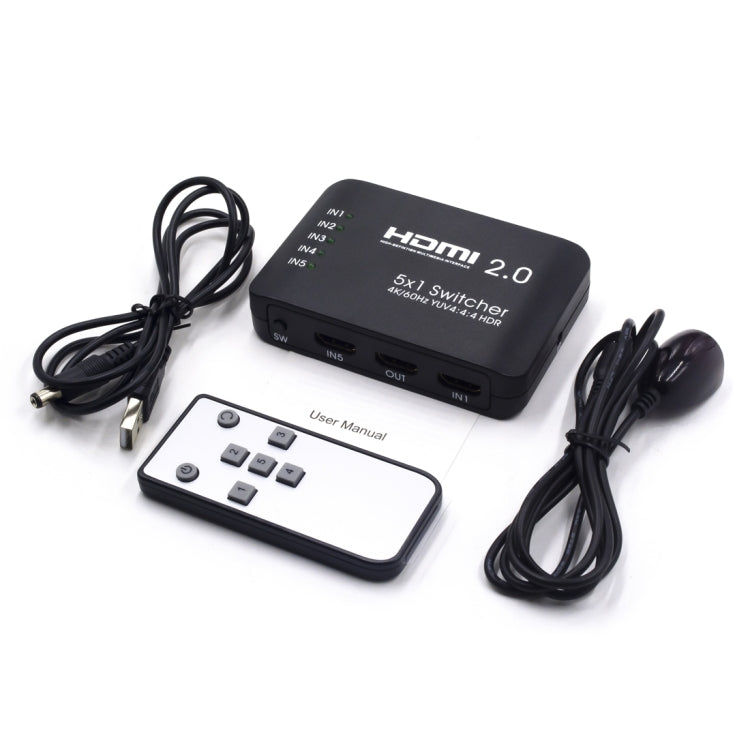 AYS-51V20 HDMI 2.0 5x1 4K Ultra HD Umschalter Splitter, 5x1 4K