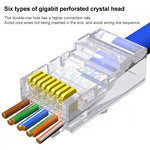 10 Stück Cat6e Ungeschirmter Pass-Through RJ45 Stecker Modularer Stecker, Cat6e Ungeschirmt Pass
