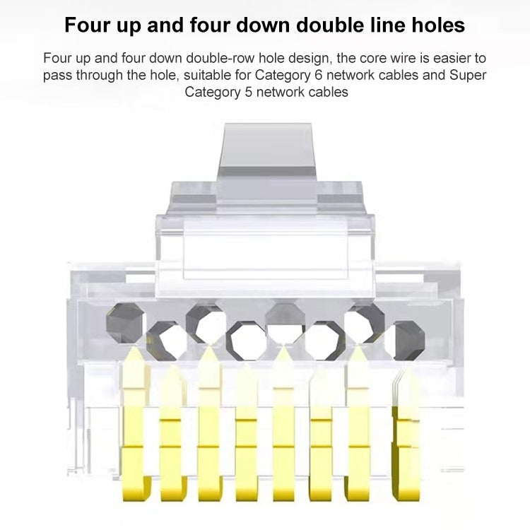 10 Stück Cat6e Ungeschirmter Pass-Through RJ45 Stecker Modularer Stecker, Cat6e Ungeschirmt Pass