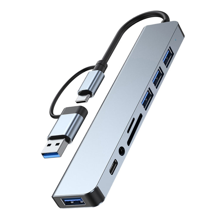 BYL-2218TU 8 in 1 USB + USB-C / Typ-C zu USB Multifunktionale Dockingstation HUB Adapter, BYL-2218TU