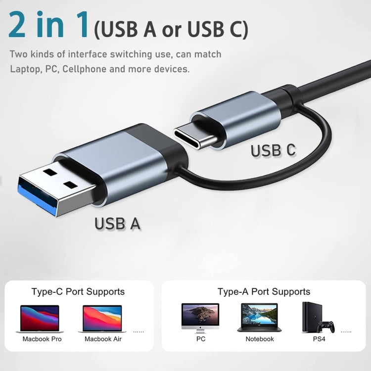 BYL-2218TU 8 in 1 USB + USB-C / Typ-C zu USB Multifunktionale Dockingstation HUB Adapter, BYL-2218TU