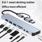 BYL-2218TU 8 in 1 USB + USB-C / Typ-C zu USB Multifunktionale Dockingstation HUB Adapter, BYL-2218TU