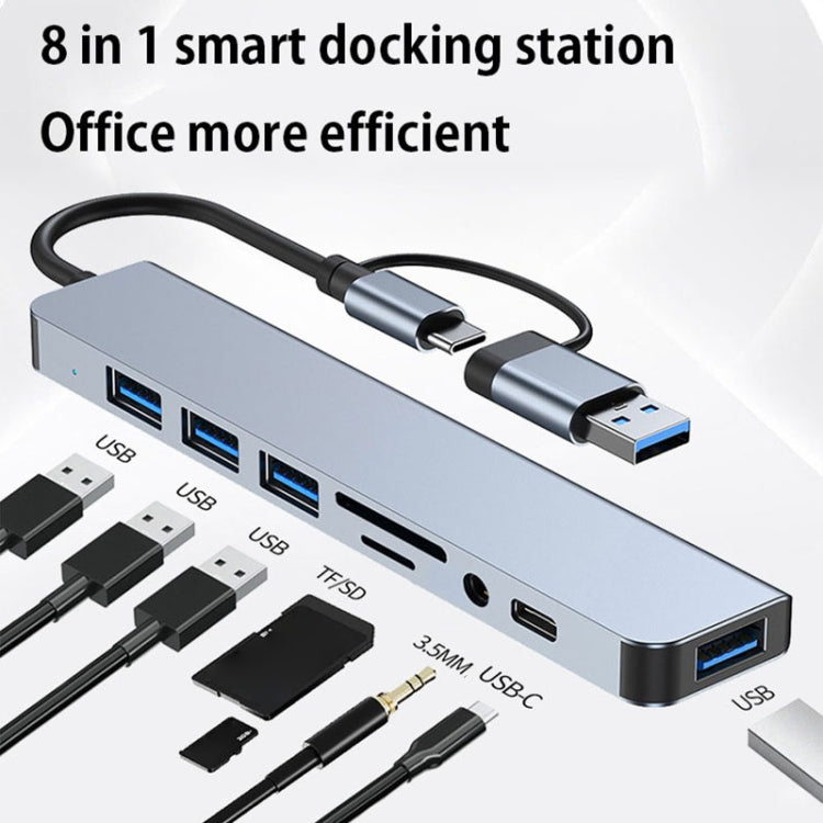 BYL-2218TU 8 in 1 USB + USB-C / Typ-C zu USB Multifunktionale Dockingstation HUB Adapter, BYL-2218TU