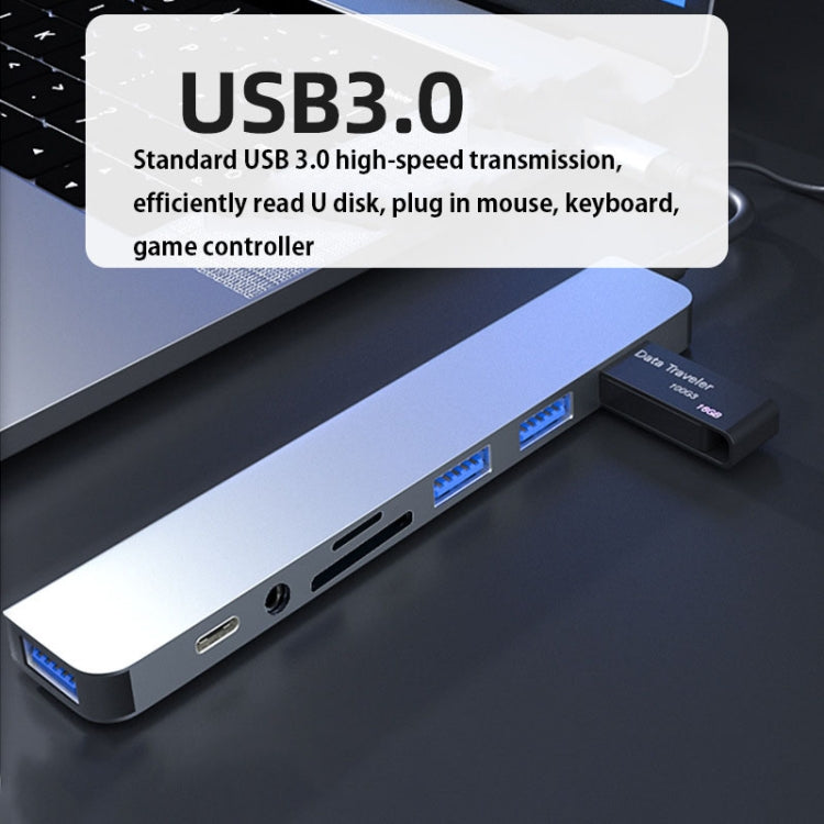 BYL-2218TU 8 in 1 USB + USB-C / Typ-C zu USB Multifunktionale Dockingstation HUB Adapter, BYL-2218TU
