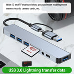 BYL-2218TU 8 in 1 USB + USB-C / Typ-C zu USB Multifunktionale Dockingstation HUB Adapter, BYL-2218TU