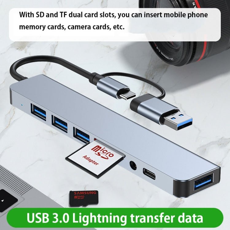 BYL-2218TU 8 in 1 USB + USB-C / Typ-C zu USB Multifunktionale Dockingstation HUB Adapter, BYL-2218TU