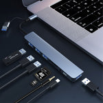 BYL-2218TU 8 in 1 USB + USB-C / Typ-C zu USB Multifunktionale Dockingstation HUB Adapter, BYL-2218TU