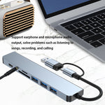 BYL-2218TU 8 in 1 USB + USB-C / Typ-C zu USB Multifunktionale Dockingstation HUB Adapter, BYL-2218TU