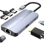 BYL-2209 6-in-1 USB-C / Type-C zu USB Multifunktionale Dockingstation HUB Adapter, BYL-2209